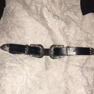 Western double buckle belt